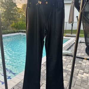 J. Crew faux leather Black Flare Pants